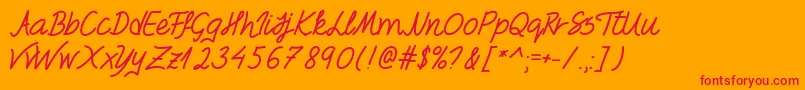 FoxesInLove Font – Red Fonts on Orange Background