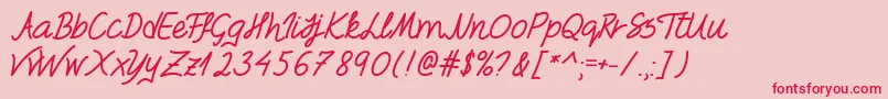 FoxesInLove Font – Red Fonts on Pink Background