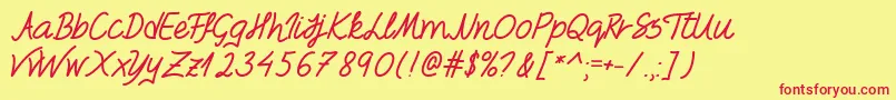FoxesInLove Font – Red Fonts on Yellow Background
