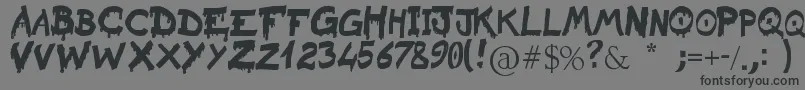 フォントRaslaniSanguinarKaeser – 黒い文字の灰色の背景