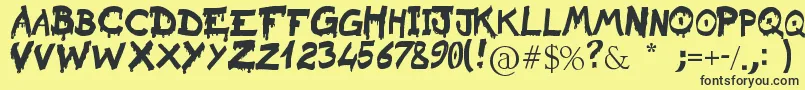 RaslaniSanguinarKaeser Font – Black Fonts on Yellow Background