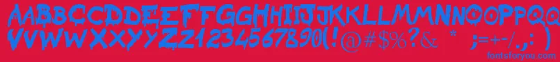 RaslaniSanguinarKaeser Font – Blue Fonts on Red Background