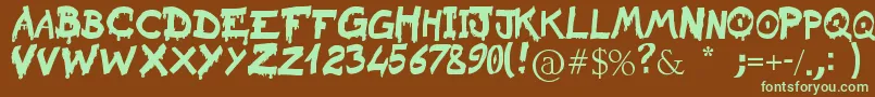RaslaniSanguinarKaeser-fontti – vihreät fontit ruskealla taustalla