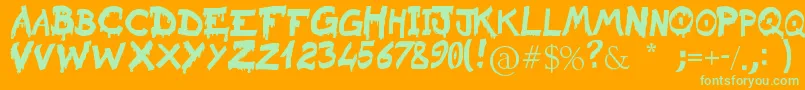 RaslaniSanguinarKaeser Font – Green Fonts on Orange Background