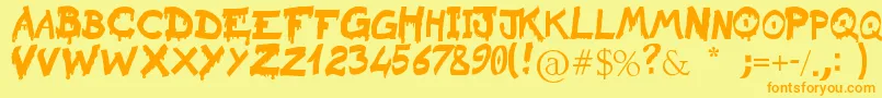 RaslaniSanguinarKaeser Font – Orange Fonts on Yellow Background