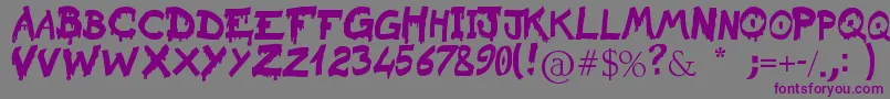 フォントRaslaniSanguinarKaeser – 紫色のフォント、灰色の背景