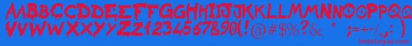 RaslaniSanguinarKaeser Font – Red Fonts on Blue Background