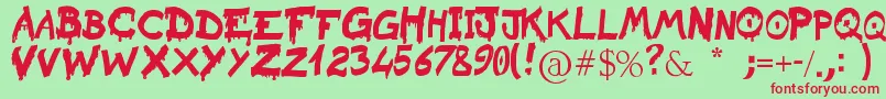 RaslaniSanguinarKaeser Font – Red Fonts on Green Background