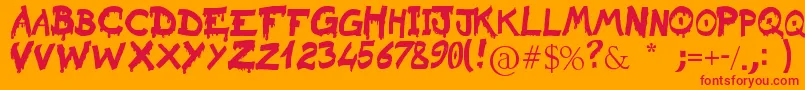 RaslaniSanguinarKaeser Font – Red Fonts on Orange Background