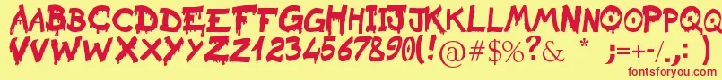 RaslaniSanguinarKaeser Font – Red Fonts on Yellow Background