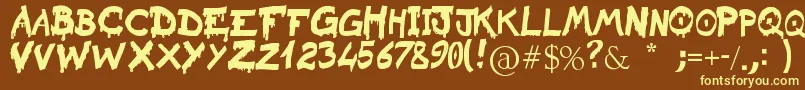 RaslaniSanguinarKaeser-fontti – keltaiset fontit ruskealla taustalla