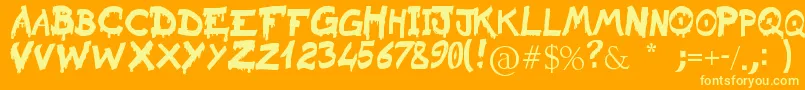 RaslaniSanguinarKaeser Font – Yellow Fonts on Orange Background