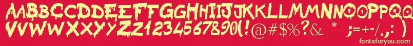 RaslaniSanguinarKaeser Font – Yellow Fonts on Red Background