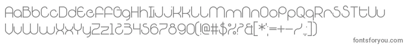 PoochDoo-fontti – harmaat kirjasimet valkoisella taustalla