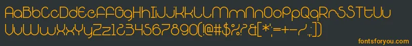 PoochDoo-Schriftart – Orangefarbene Schriften auf schwarzem Hintergrund