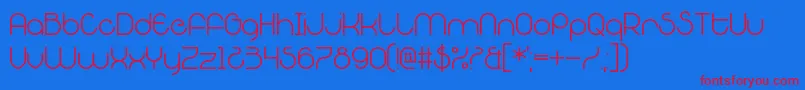 PoochDoo Font – Red Fonts on Blue Background