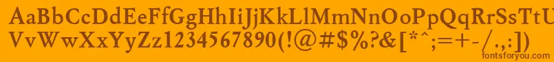 Шрифт MyslBoldCyrillic – коричневые шрифты на оранжевом фоне