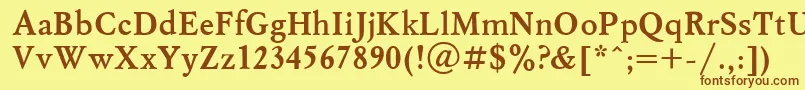 Шрифт MyslBoldCyrillic – коричневые шрифты на жёлтом фоне