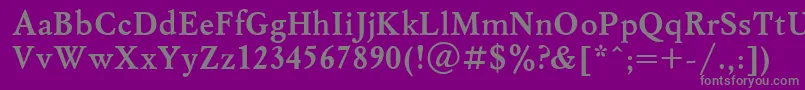 フォントMyslBoldCyrillic – 紫の背景に灰色の文字