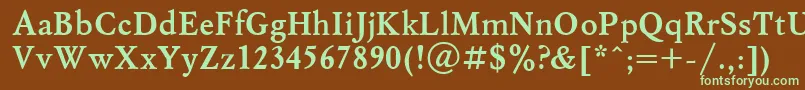 Шрифт MyslBoldCyrillic – зелёные шрифты на коричневом фоне