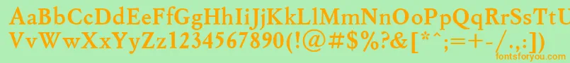 MyslBoldCyrillic Font – Orange Fonts on Green Background