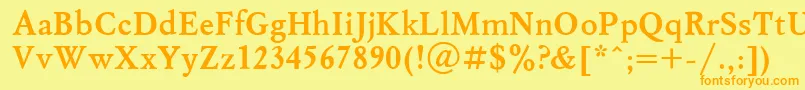 MyslBoldCyrillic Font – Orange Fonts on Yellow Background