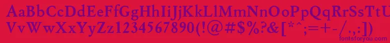 MyslBoldCyrillic Font – Purple Fonts on Red Background