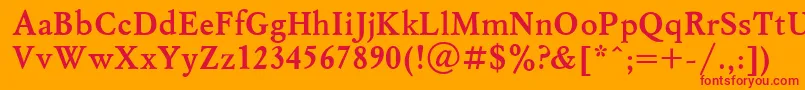 MyslBoldCyrillic Font – Red Fonts on Orange Background