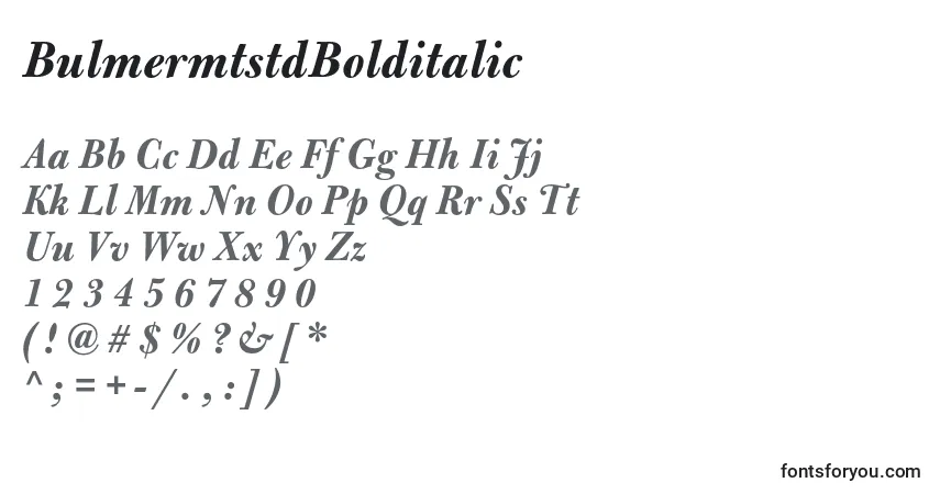 A fonte BulmermtstdBolditalic – alfabeto, números, caracteres especiais