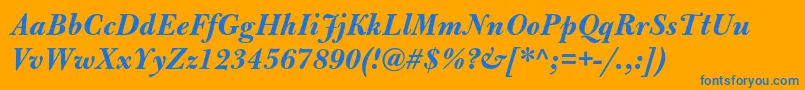 BulmermtstdBolditalic Font – Blue Fonts on Orange Background