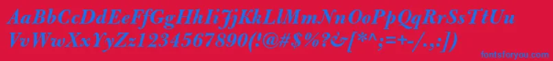 BulmermtstdBolditalic Font – Blue Fonts on Red Background