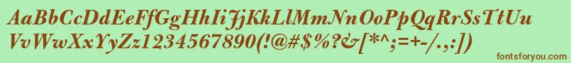 BulmermtstdBolditalic Font – Brown Fonts on Green Background