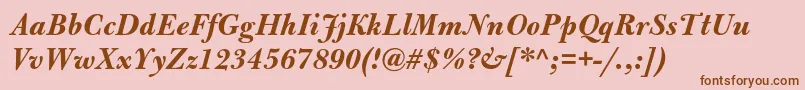 BulmermtstdBolditalic Font – Brown Fonts on Pink Background