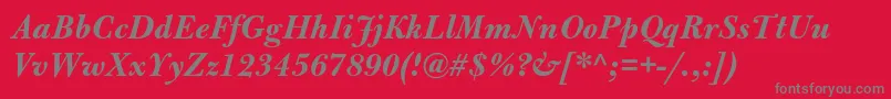 BulmermtstdBolditalic Font – Gray Fonts on Red Background