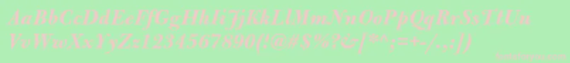 BulmermtstdBolditalic Font – Pink Fonts on Green Background