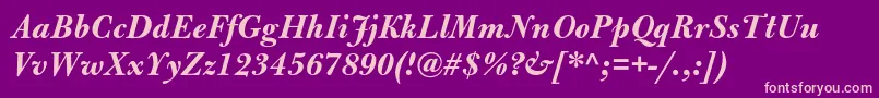 BulmermtstdBolditalic Font – Pink Fonts on Purple Background