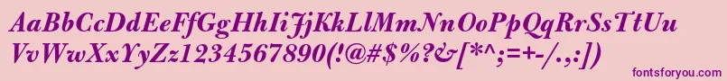 BulmermtstdBolditalic Font – Purple Fonts on Pink Background