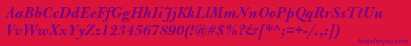 BulmermtstdBolditalic Font – Purple Fonts on Red Background