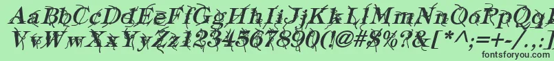 fuente TypographyTiesBoldItalic – Fuentes Negras Sobre Fondo Verde