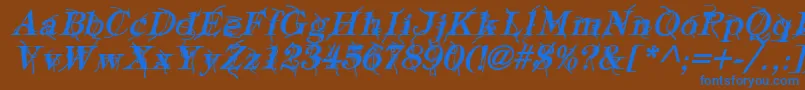 TypographyTiesBoldItalic Font – Blue Fonts on Brown Background