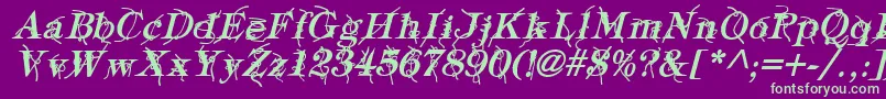 fuente TypographyTiesBoldItalic – Fuentes Verdes Sobre Fondo Morado