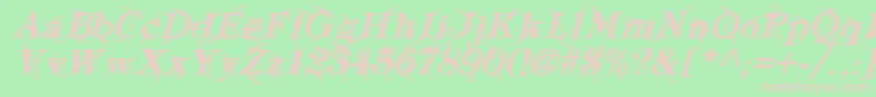 TypographyTiesBoldItalic Font – Pink Fonts on Green Background