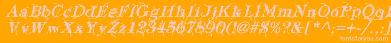 TypographyTiesBoldItalic Font – Pink Fonts on Orange Background