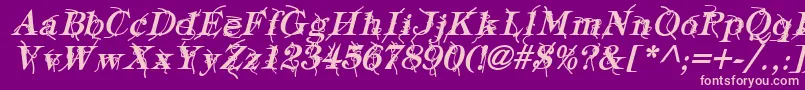 fuente TypographyTiesBoldItalic – Fuentes Rosadas Sobre Fondo Morado