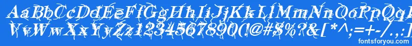 fuente TypographyTiesBoldItalic – Fuentes Blancas Sobre Fondo Azul