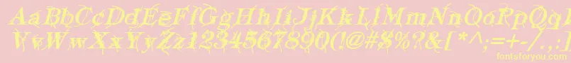 TypographyTiesBoldItalic Font – Yellow Fonts on Pink Background