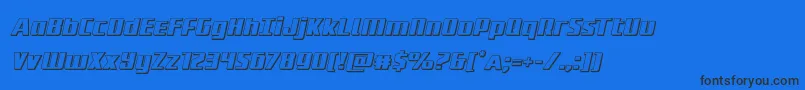 フォントSubadai3Dital – 黒い文字の青い背景