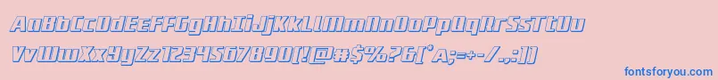フォントSubadai3Dital – ピンクの背景に青い文字