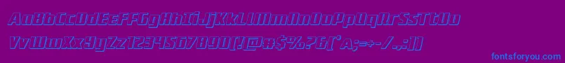 Subadai3Dital-fontti – siniset fontit violetilla taustalla