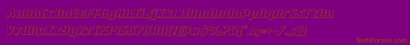 Subadai3Dital-Schriftart – Braune Schriften auf violettem Hintergrund